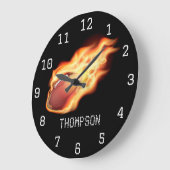 Football op maat gepersonaliseerde naam toevoegen grote klok (Hoek)