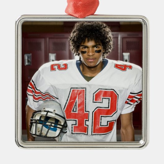 Football op school metalen ornament (Voorkant)