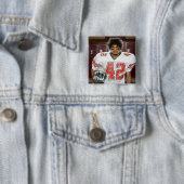 Football op school vierkante button 5,1 cm (In situ)