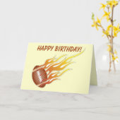 Football op vuur Verjaardag Kaart (Gele Bloem)