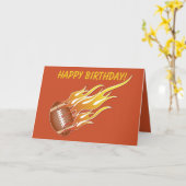 Football op vuur  Verjaardag Kaart (Gele Bloem)