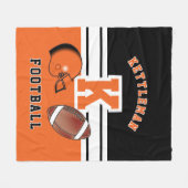 Football 🏈 Oranje sportbrief Fleece Deken (Voorkant (Horizontaal))