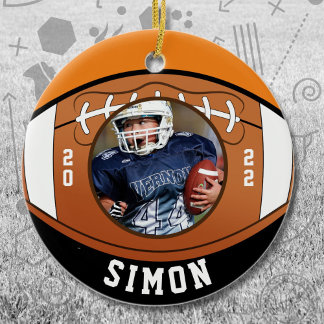 Football Oranje zwarte teamkleuren Keramisch Ornament