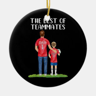 Football pa Son Fathers Day Soccer Player Keramisch Ornament