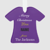 Football Paars en Black Jersey Ornament (achterkant)