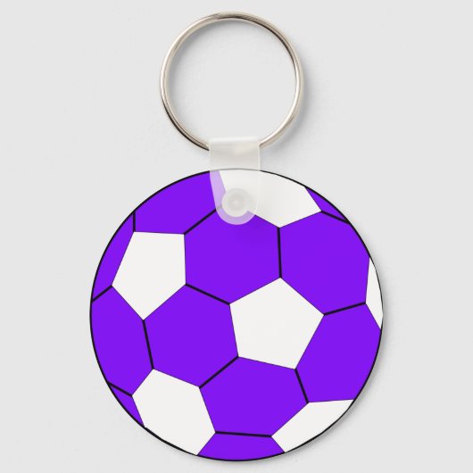 Football paars en wit sleutelhanger (Voorkant)