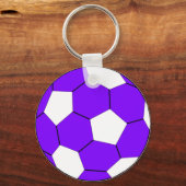 Football paars en wit sleutelhanger (Voorkant)
