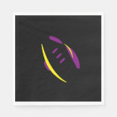 Football Paars/Goudgeel/Zwarte luiers Servetten (Voorkant)