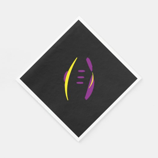 Football Paars/Goudgeel/Zwarte luiers Servetten (Hoek)