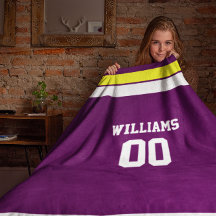 Football Paarse, Goud & Wit Gepersonaliseerd
