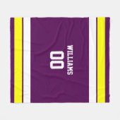 Football Paarse, Goud & Wit Gepersonaliseerd Fleece Deken (Voorkant (Horizontaal))