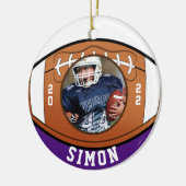 Football Paarse White Team Colors Keramisch Ornament (Links)