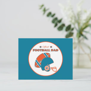 Football pap houdt van oranje blauw vintage briefkaart