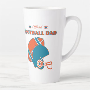 Football pap houdt van oranje blauw vintage latte mok