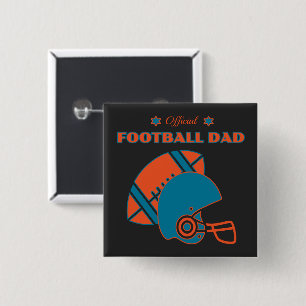Football pap houdt van oranje blauw vintage vierkante button 5,1 cm
