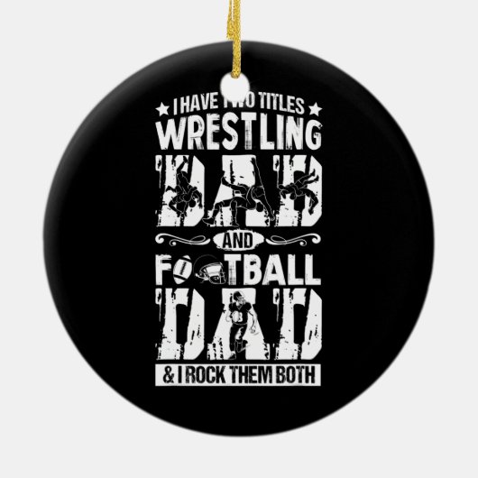 Football pap ik heb twee titels. keramisch ornament (Achterkant)