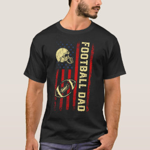 Football Pap US Flag Fathers Day Outfit voor Pap D T-shirt