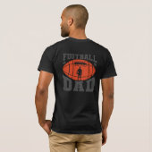 Football Papa Retro Tekst Design-Oranje en Grijs T-shirt (Achterkant volledig)