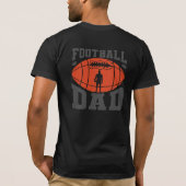 Football Papa Retro Tekst Design-Oranje en Grijs T-shirt (Achterkant)