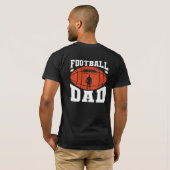 Football Papa Retro Tekst Design-Oranje en Grijs T T-shirt (Achterkant volledig)