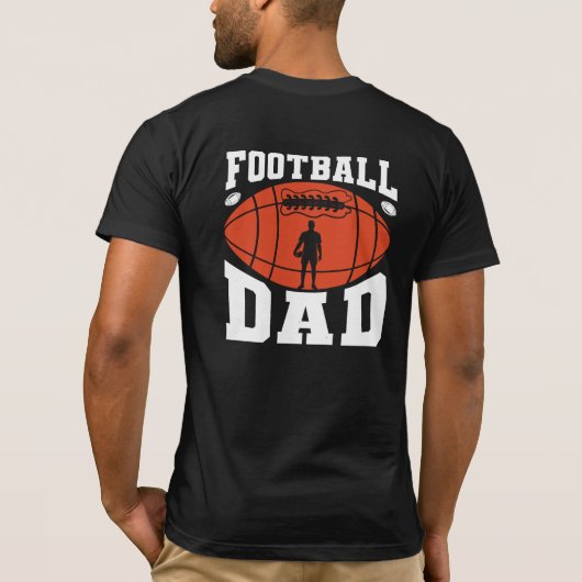 Football Papa Retro Tekst Design-Oranje en Grijs T T-shirt (Achterkant)