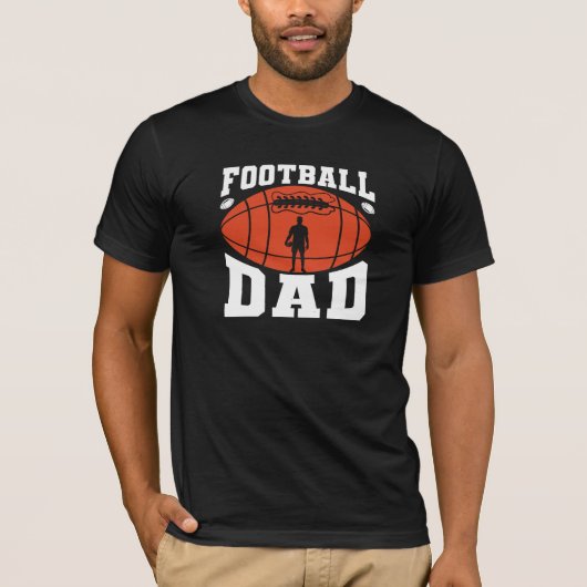 Football Papa Retro Tekst Design-Oranje en Grijs T T-shirt (Voorkant)