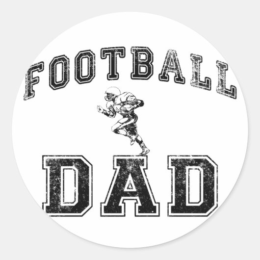 Football papa ronde sticker (Voorkant)