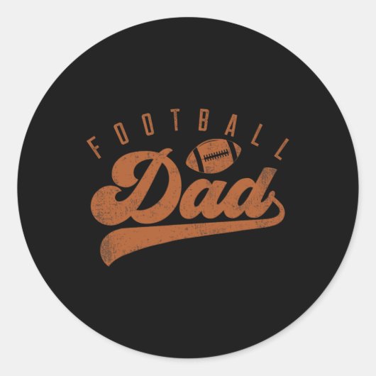 Football papa ronde sticker (Voorkant)