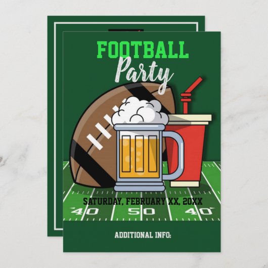 Football Partij Groen Kaart (Voorkant / Achterkant)