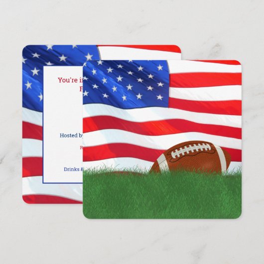 Football Partij met Amerikaanse vlag Kaart (Voorkant / Achterkant)