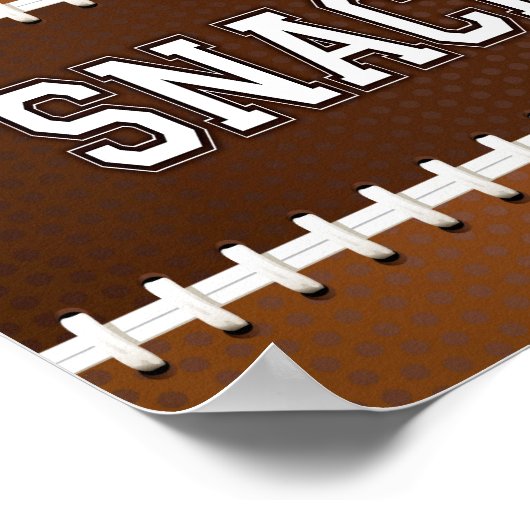 Football Partij SNACKS Sign Print (Hoek)