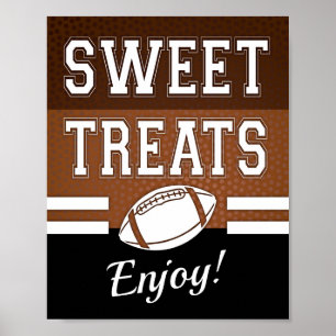 Football-partij-SWEET-TREATS. Teken afdrukken Poster