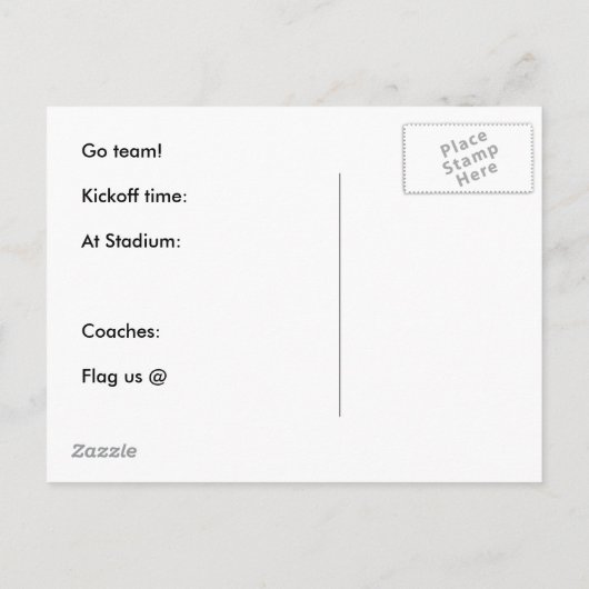 Football Partij Uitnodiging Briefkaart (Achterkant)