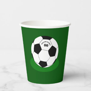 Football partij, Voetbal met naam en nummer Papieren Bekers