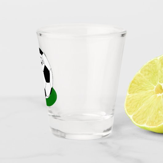 Football partij, Voetbal met naam en nummer Shot Glas (Rechts)