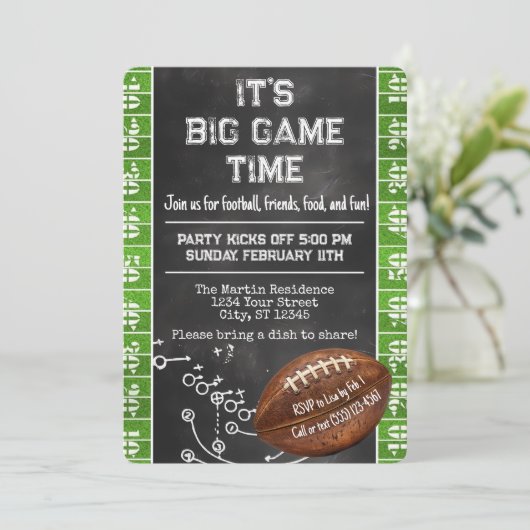 Football Party Big Game Bowl Game Kaart (Staand voorkant)