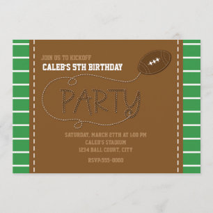 FOOTBALL PARTY Birthday Kinder Typografie Uitnodig Kaart