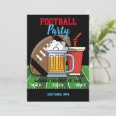 Football Party Black Kaart (Staand voorkant)