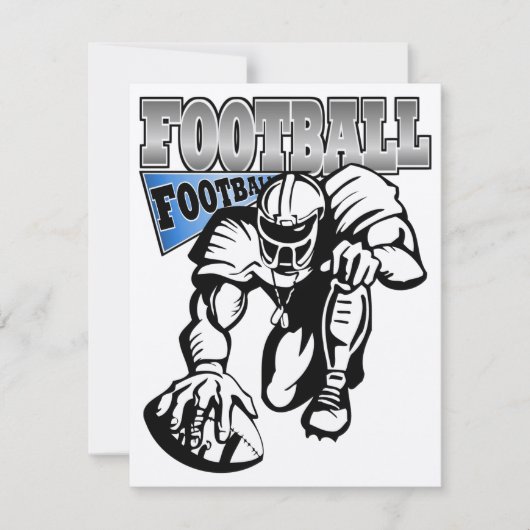 Football Party Blauw en Wit (Zwart) van SRF Kaart (Voorkant)