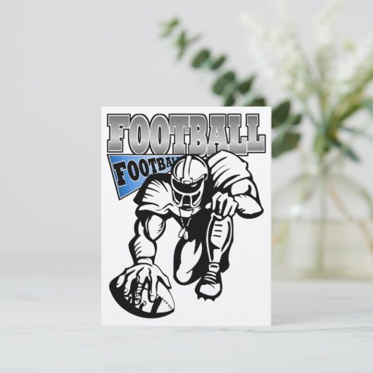 Football Party Blauw en Wit (Zwart) van SRF Kaart (Staand voorkant)