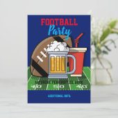 Football Party Blue Kaart (Staand voorkant)