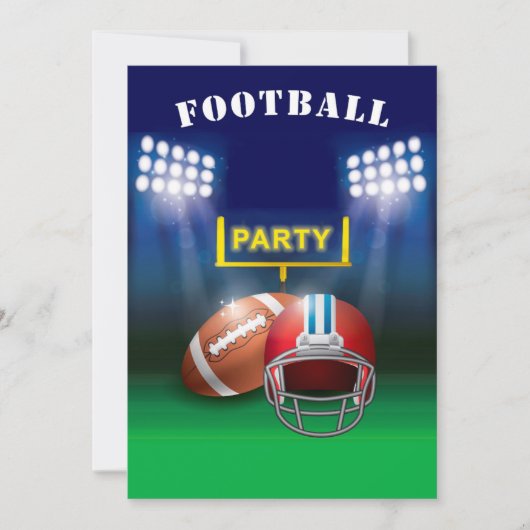 Football Party Gridiron Uprights en Field Kaart (Voorkant)