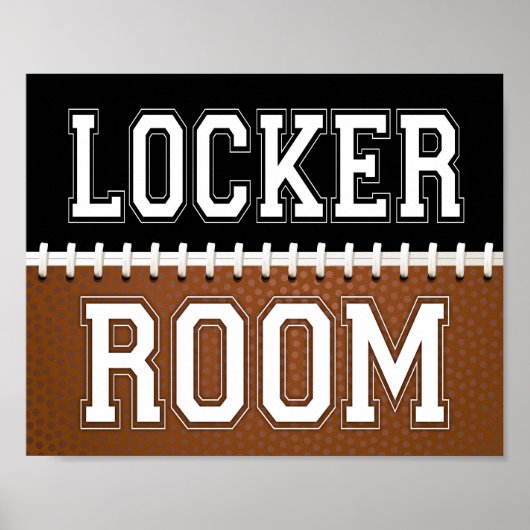Football Party LOCKER ROOM Sign Print (Voorkant)