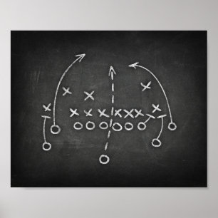 Football Party PLAYBOOK IV Sign Chalk Print