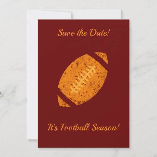 Football Party Tailgate Supplies Maroon Gold Save The Date (Voorkant)