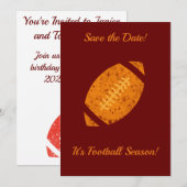 Football Party Tailgate Supplies Maroon Gold Save The Date (Voorkant / Achterkant)
