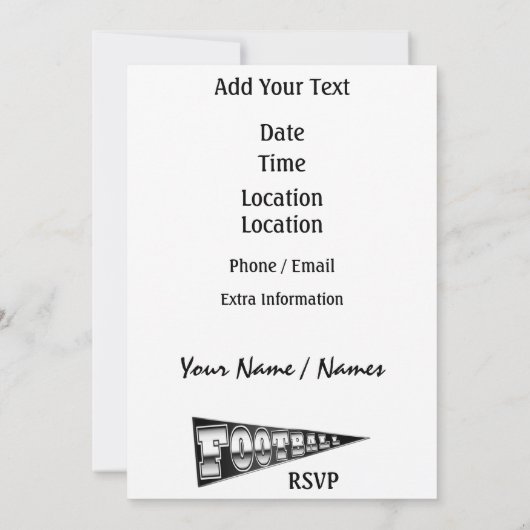 Football Party Tailgate Uitnodiging door SRF (Achterkant)