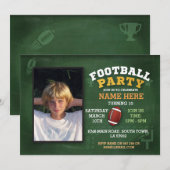 Football Party Verjaardag Rugby Foto Jongens Sport Kaart (Voorkant / Achterkant)