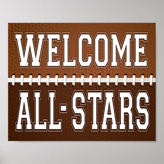 Football Party WELCOME ALL-STARS Sign Print (Voorkant)