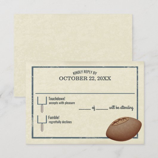  Football Pass Bar Mitswa Reply Kaart (Voorkant / Achterkant)